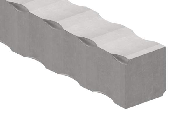 Square hammered | Material: 30x30 mm | Length: 3000 mm | Steel (Raw) S235JR