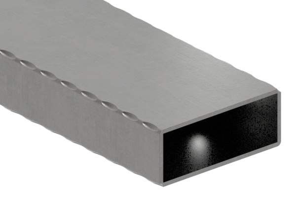 rectangular tube | hammered | dimensions: 100x40x3 mm | length: 3000 mm | steel S235JR, raw