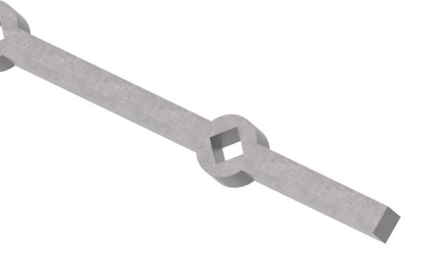 Hole bar | for angled square tube | material: 14x14 mm | length: 2000 mm | steel S235JR, raw