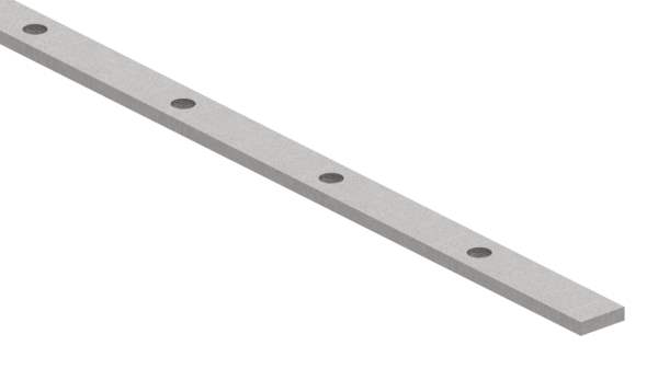 Flat bar perforated | length: 2000 mm | 16 holes | steel (raw) S235JR