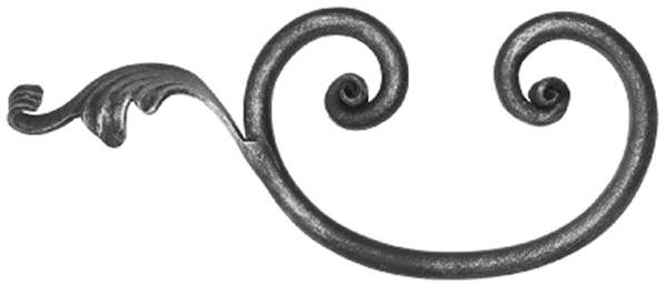 Round iron baroque | Dimensions: 270x110 mm | Steel S235JR, raw