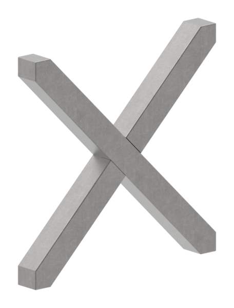 Cross | Material: 12x12 mm | Dimensions: 100x100 mm | Steel S235JR, raw