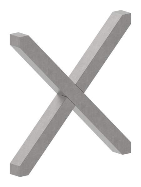 Cross | Material: 12x12 mm | Dimensions: 110x110 mm | Steel S235JR, raw