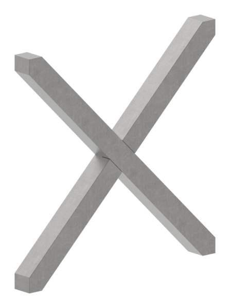 Cross | Material: 12x12 mm | Dimensions: 125x125 mm | Steel S235JR, raw
