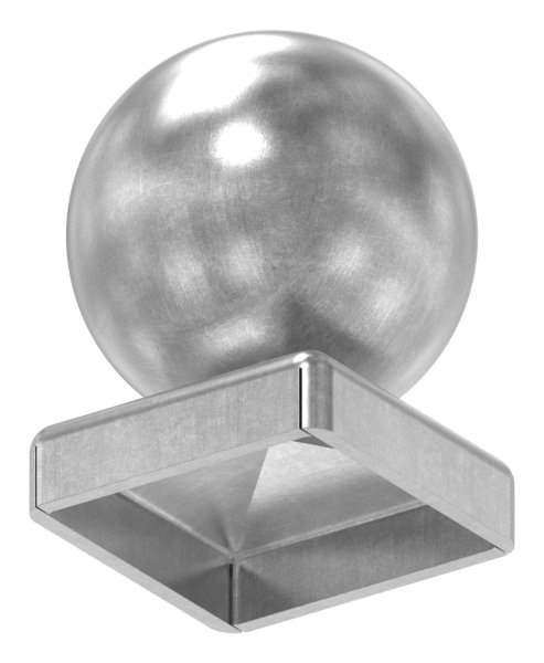 Pier cover for square tube | 30x30 mm | with ball Ø 40 mm | steel (raw) S235JR