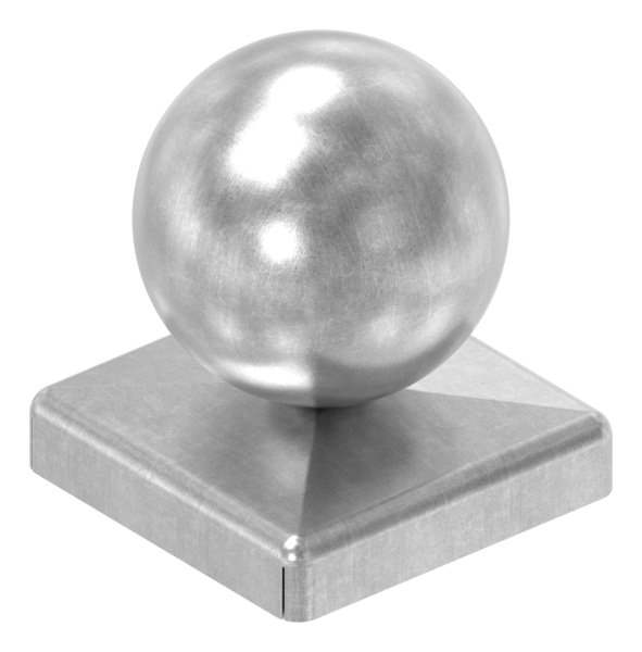 Pier cover for square tube | 40x40 mm | with ball Ø 40 mm | steel (raw) S235JR