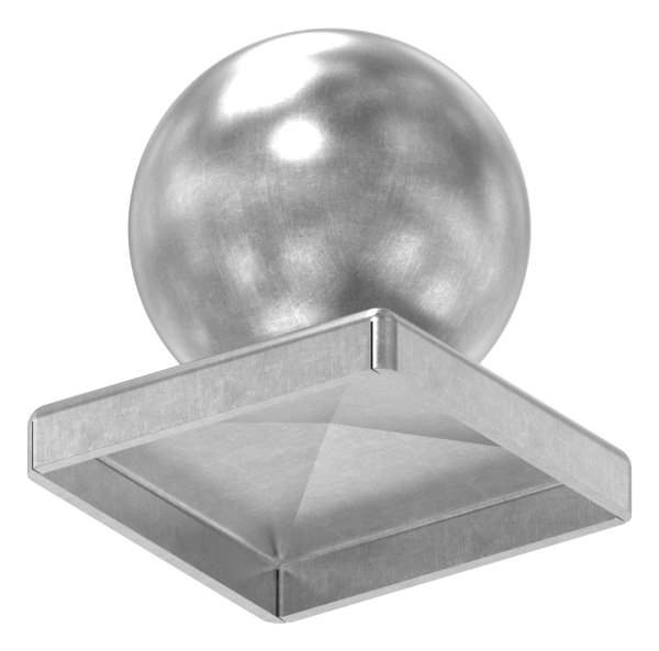 Pier cover for square tube | 50x50 mm | with ball Ø 50 mm | steel (raw) S235JR