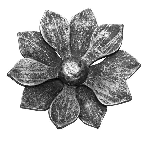 Rosette / Ornament | Flower without stem Ø 110x5 mm | Steel (Raw) S235JR