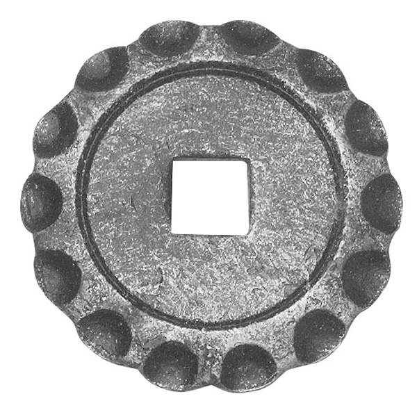 Rosette / Trim | Ø 65x5 mm with hole 12,5x12,5 mm | Steel (Raw) S235JR