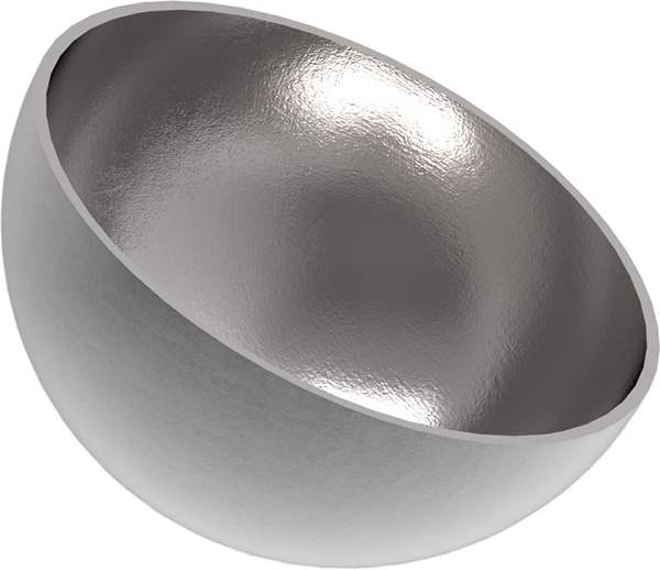 Semi hollow ball Ø 100 mm | smooth | steel S235JR, raw