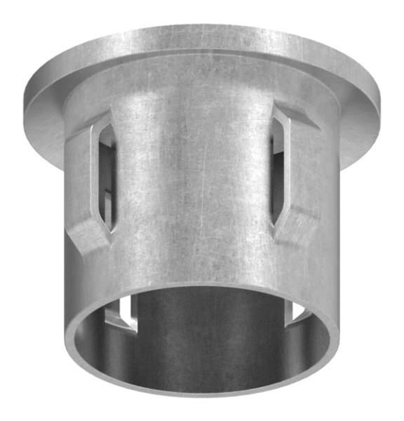 Steel plug | slightly curved | with M8 | for round tube Ø 33.7x1.8-2.2 mm | steel S235JR, raw