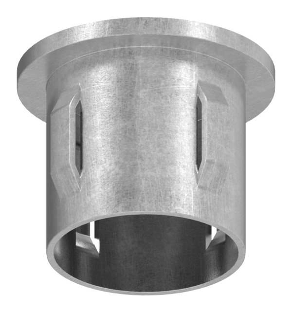 Steel plug flat | with M8 | for round tube Ø 33.7x2.5-2.9 mm | steel S235JR, raw
