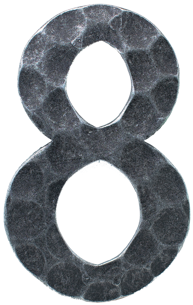 House number 0 - 9 | Dimension: 12x8 cm | Material: 4 mm hammered | Steel (raw) S235JR