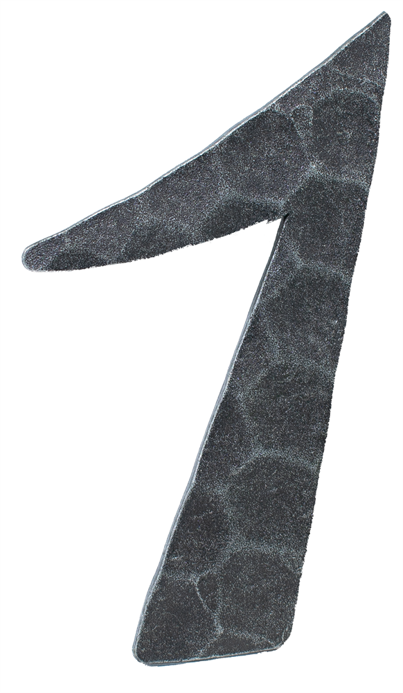 House number 1 | Dimension 12x8 cm | Material 4 mm hammered | Steel (raw) S235JR