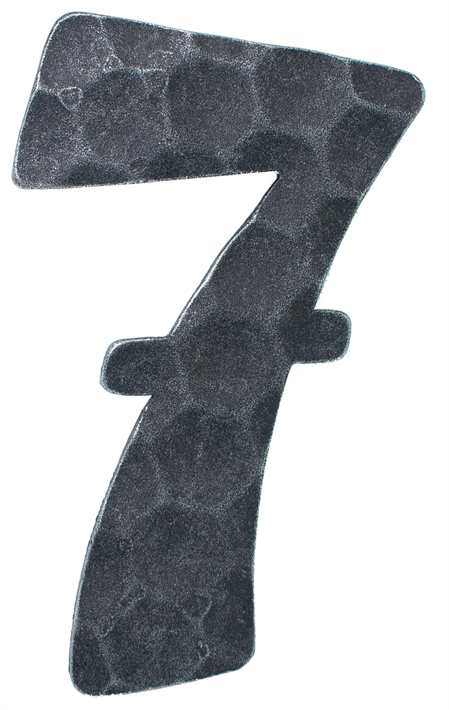 House number 7 | Dimension 12x8 cm | Material 4 mm hammered | Steel (raw) S235JR