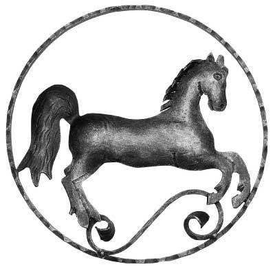 Horse (right) decorative element | Ø 300 mm | steel S235JR, raw