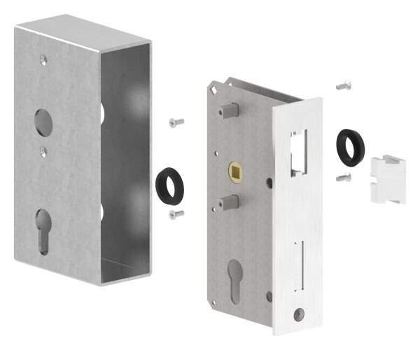 Lock case | Dimensions: 173x94,5x50 mm | Mandrel: 60 mm | Steel (raw) S235 JR
