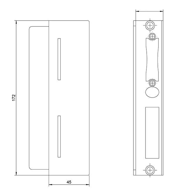 Counter box | dimensions: 172x45x40 mm | steel (raw) S235 JR
