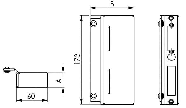 Counter box | Dimensions: 30x60x173 mm | Steel (Raw) S235JR