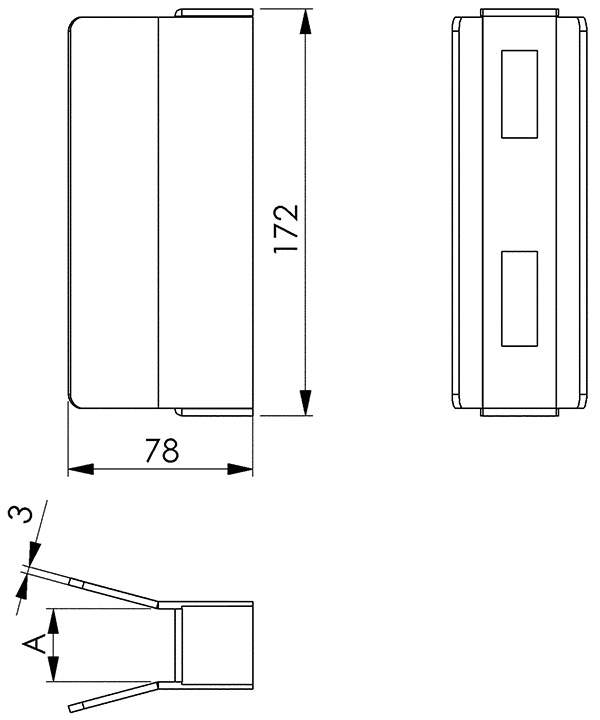 Counter box for sliding gate | Dimensions: 30x45x172 mm | Steel (Raw) S235JR