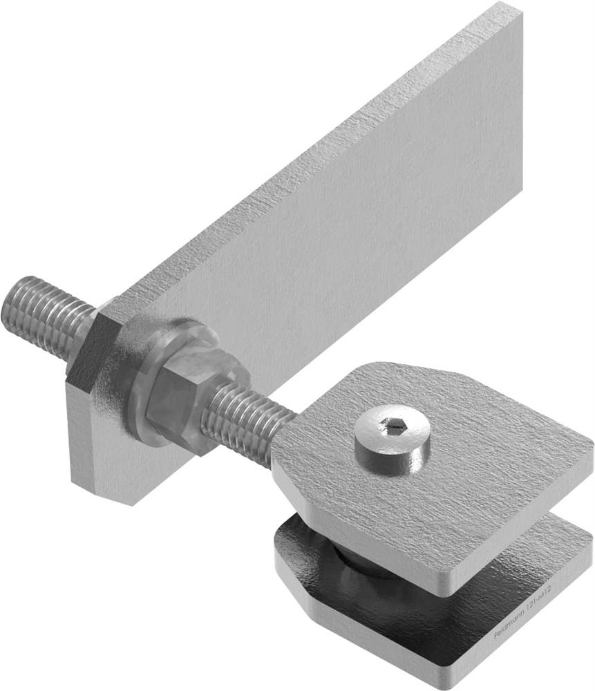 Door hinge M12 | adjustable | slotted hole lug | steel (raw) S235JR