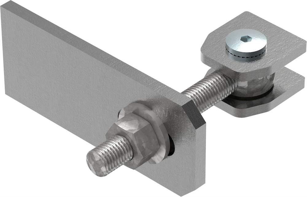 Gate hinge M16 | adjustable | slotted hole lug | steel (raw) S235JR
