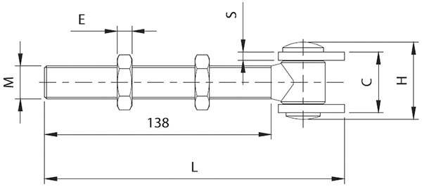 Gate hinge M18 | adjustable | steel (raw) S235JR