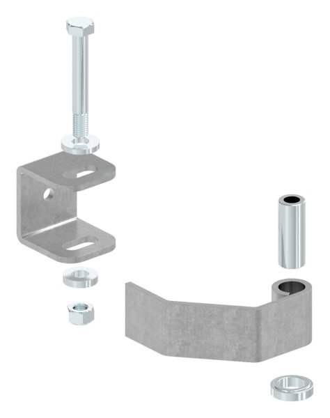 Gate hinge | adjustable | for welding on (small) | steel (raw) S235JR
