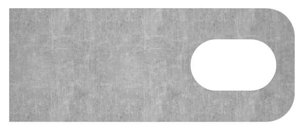 Weld-on plate | Dimensions: 100x40x8 mm | Oblong hole: 30x18 mm | Steel (raw) S235JR