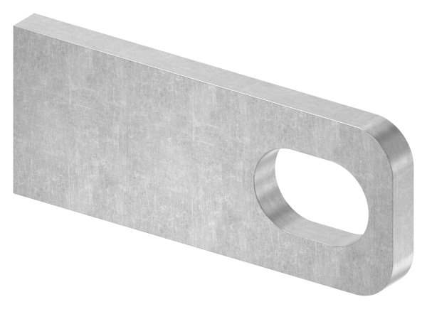 Weld-on plate | Dimensions: 100x40x8 mm | Oblong hole: 30x20 mm | Steel (raw) S235JR