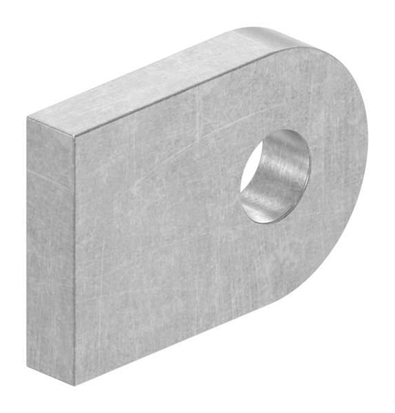 Weld-on plate | Dimensions: 30x20x5 mm | Round hole: Ø 7 mm | Steel (raw) S235JR