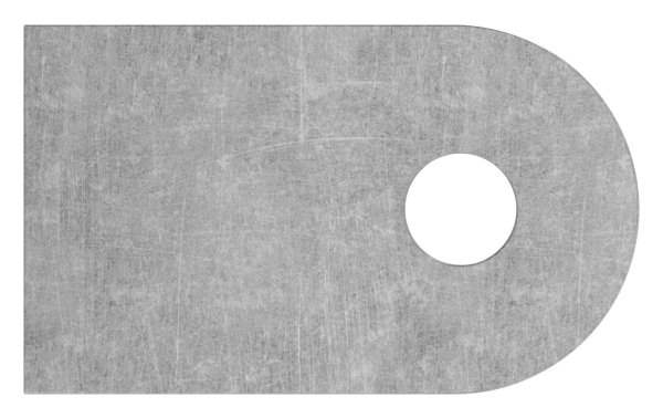 Weld-on plate | Dimensions: 50x30x6 mm | Round hole: Ø 9 mm | Steel (raw) S235JR