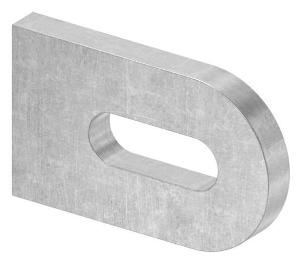 Weld-on plate | Dimensions: 50x30x6 mm | Oblong hole: 25x9 mm | Steel (raw) S235JR
