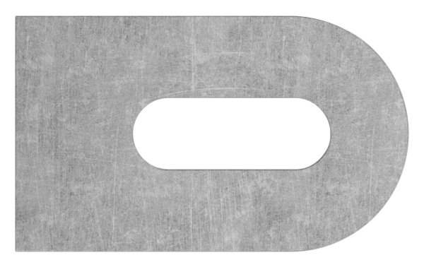 Weld-on plate | Dimensions: 50x30x6 mm | Oblong hole: 25x9 mm | Steel (raw) S235JR