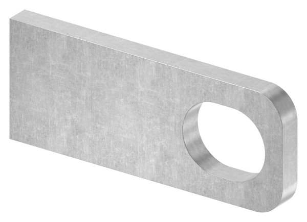 Weld-on plate | Dimensions: 100x40x8 mm | Oblong hole: 30x24 mm | Steel (raw) S235JR