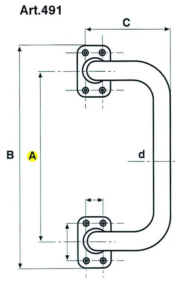 Door handle for sliding gate | side curved | steel S235JR