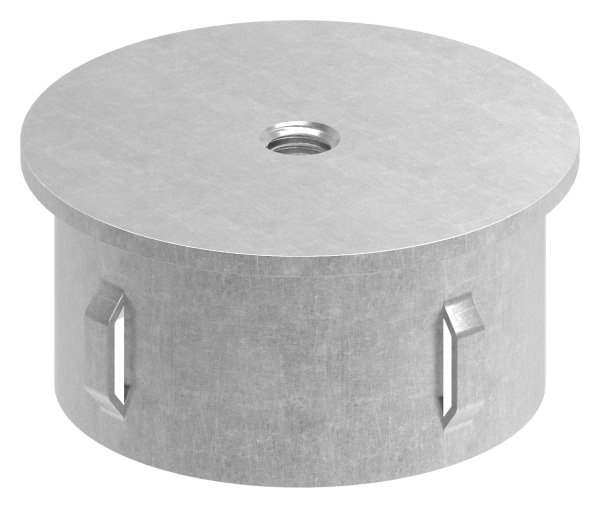 Steel plug flat | with M8 | for Ø 60.3 x 1.8-2.2 mm | steel S235JR, raw