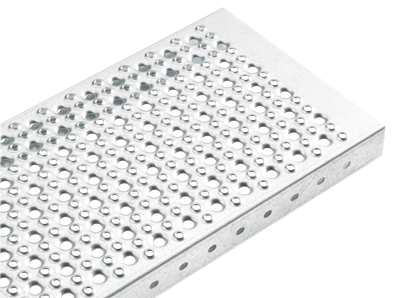 Sheet metal profile step | Type N | Dimensions: 600-120 x 240-300 mm | S235JR, hot-dip galvanised in a full bath