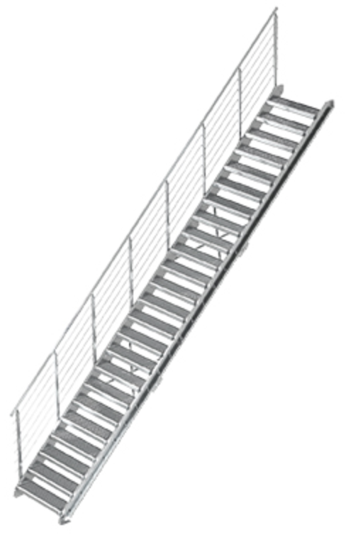 Grating rapid staircase | staircase kit | for floor height: 4.4 - 6.0 m