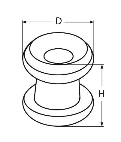Rubber cord holder / tarpaulin button | Height: 10 mm | V4A