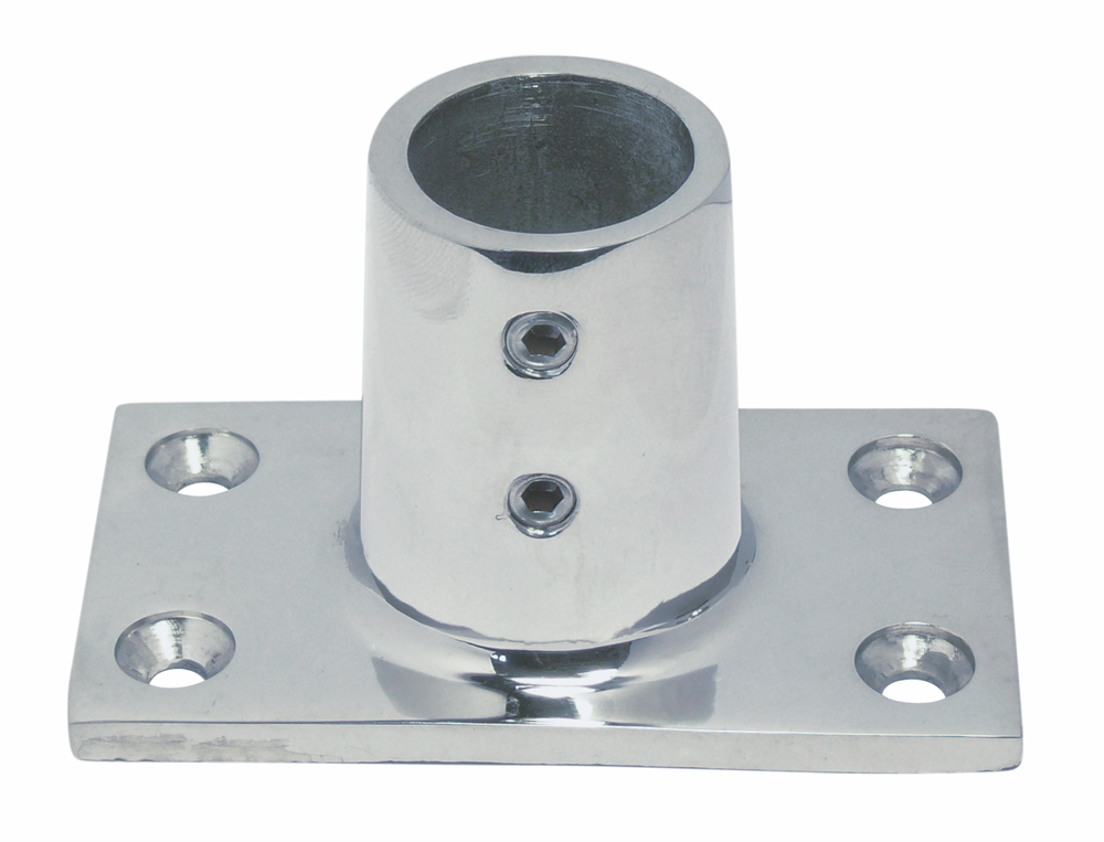 Railing foot | with rectangular base plate | 90° | V4A