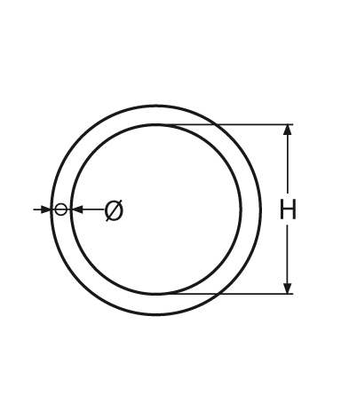 Stainless steel ring | Inner diameter: 15 mm - 70 mm | V4A