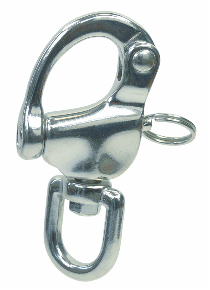 Snap shackle | with swivel eye | length: 70 mm - 128 mm | V4A