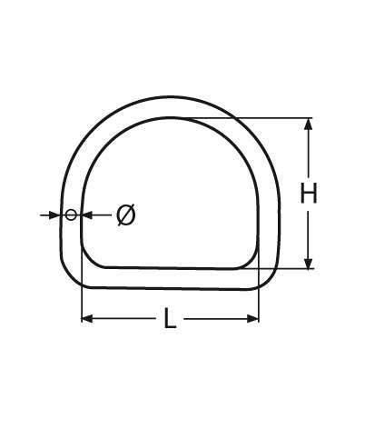 D-Ring stainless steel | Length: 15 mm - 50 mm | V4A