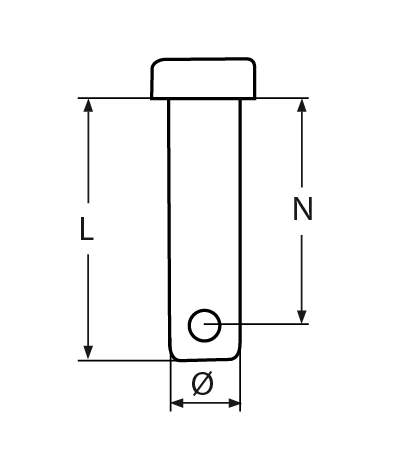 Plug-in bolt | with through hole: 8 mm | V4A