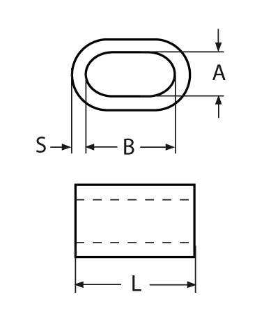 Press clamp | Press sleeve | Length: 6 mm - 46 mm | Aluminium