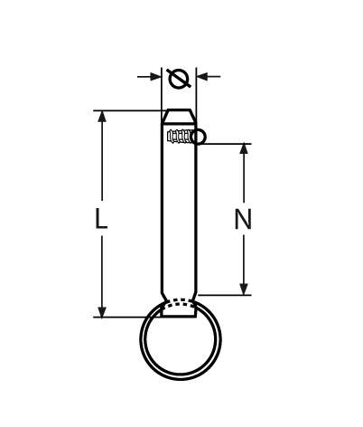 Plug-in bolt | with ball lock | length: 28 mm - 53 mm | V2A