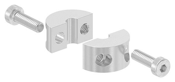 Round clamp 2-piece for rope Ø 5mm, V4A