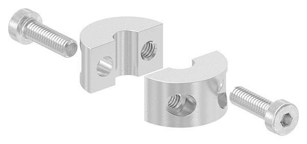 Round clamp 2-piece for rope Ø 6mm, V4A