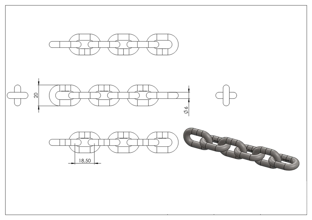 VA chain DIN 766, Ø 6mm